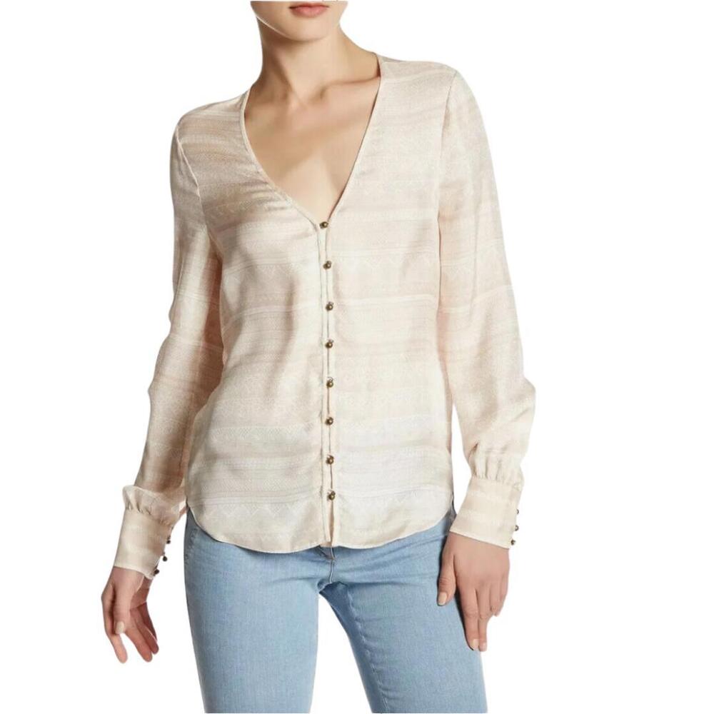 NWOT Veronica Beard Bahia Silk Long Sleeve Blouse Size 4